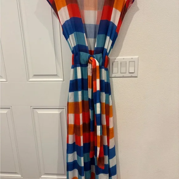 NWOT Mara Hoffman Swim Katinka Weave Colorful Plaid Maximalist Maxi Dress Sz S - Picture 10 of 15